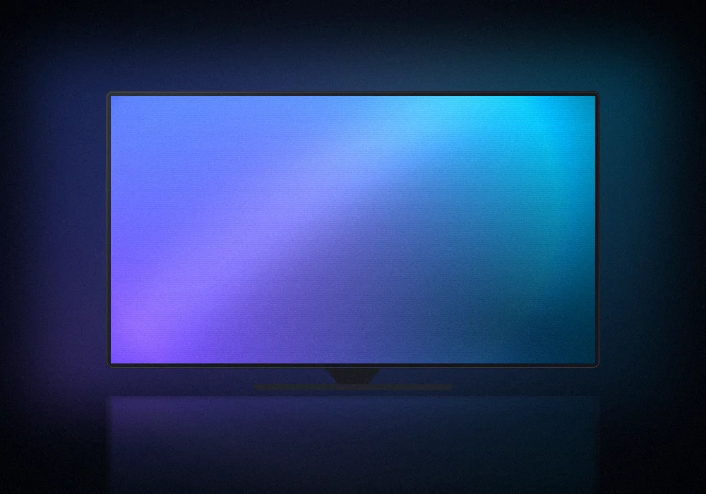 Fernseher im Spielemodus mit farbigem Bild