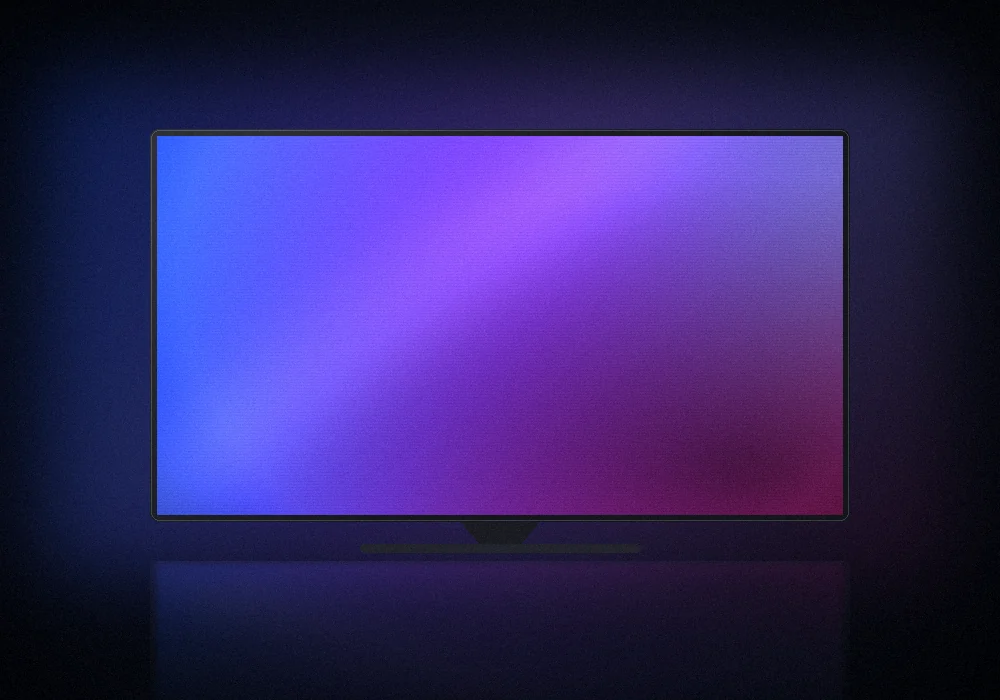 OLED-Fernseher mit tiefem Schwarz in einem abgedunkelten Raum
