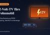 12-Volt-Fernseher mit Campervan unter dem Sternenhimmel – TV fürs Wohnmobil und Camping