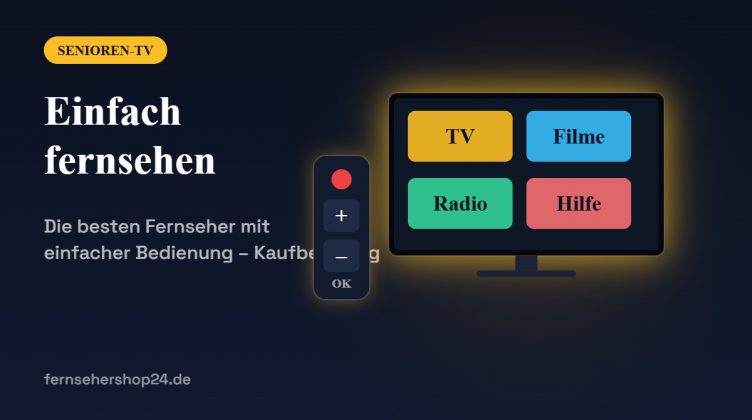 Fernseher mit großem klarem Menü und Großtasten-Fernbedienung für Senioren